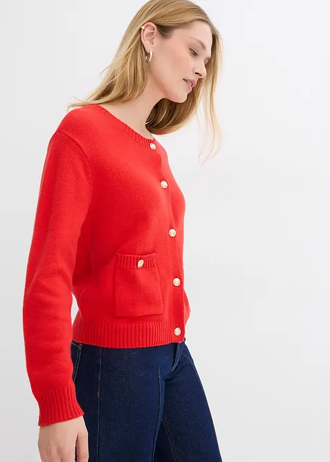 Feinstrickjacke aus Baumwoll-Mix, bonprix
